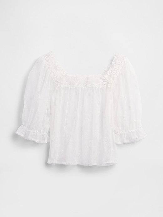 Image number 6 showing, Sheer Tulle Embroidered Top