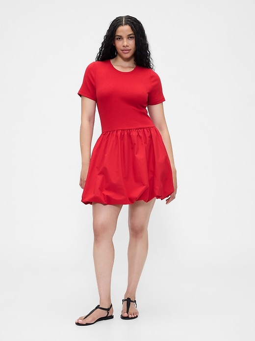 Image number 5 showing, Modern Mixed Media Bubble Mini Dress