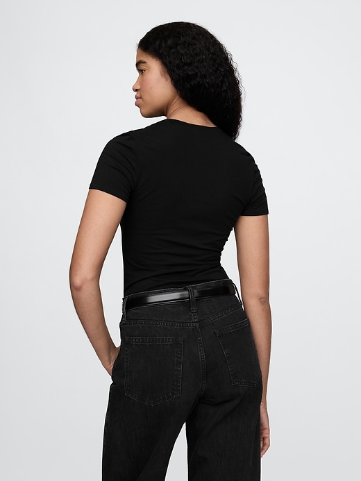 Image number 3 showing, CloseKnit Jersey T-Shirt Thong Bodysuit