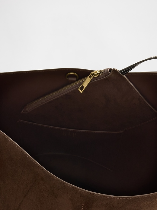 Image number 4 showing, Vegan Suede Bucket Bag