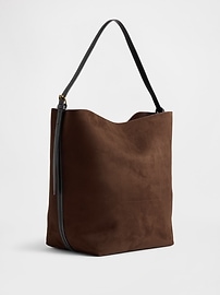 Image number 3 showing, Vegan Suede Bucket Bag