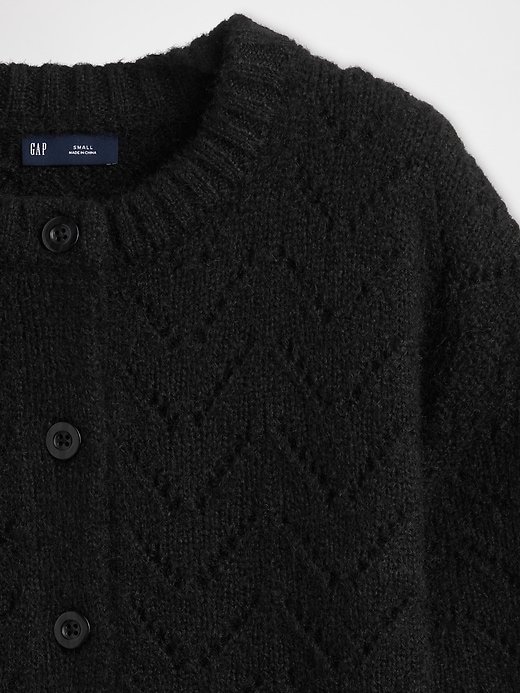 Image number 4 showing, Fuzzy Pointelle Cardigan