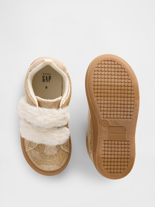 Image number 3 showing, Toddler Vegan Fur Glitter Sneakers