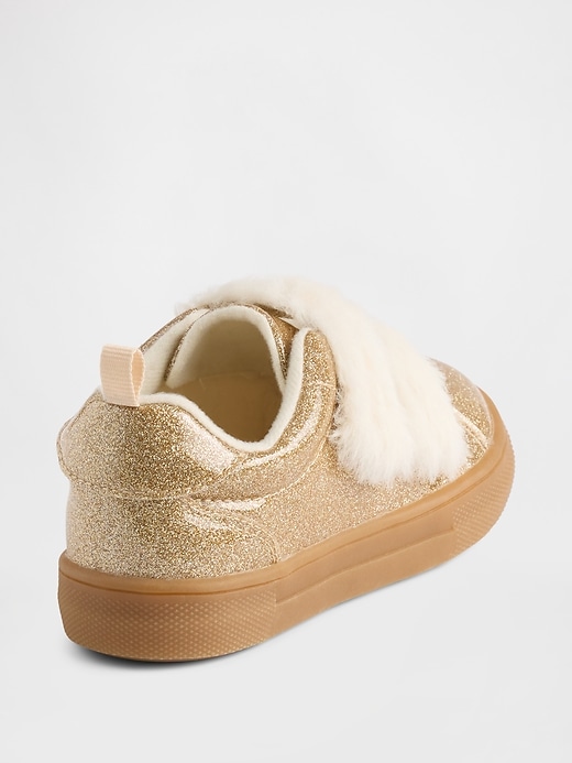 Image number 4 showing, Toddler Vegan Fur Glitter Sneakers