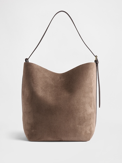 Image number 1 showing, Vegan Suede Bucket Bag