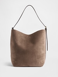 Image number 1 showing, Vegan Suede Bucket Bag