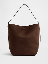 Image number 1 showing, Vegan Suede Bucket Bag