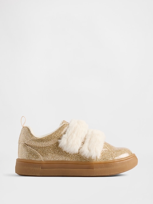 Image number 1 showing, Toddler Vegan Fur Glitter Sneakers
