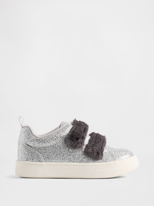 Image number 1 showing, Toddler Vegan Fur Glitter Sneakers