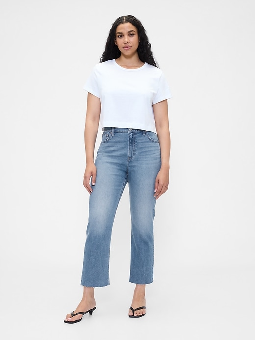 L'image numéro 5 présente Jean droit années 1990 à taille haute, longueur 3/4