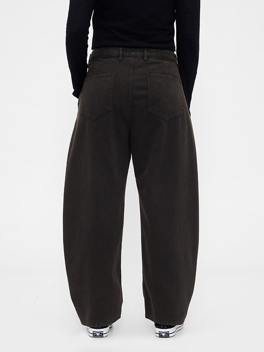 Image number 6 showing, Mid Rise Twill Barrel Pants