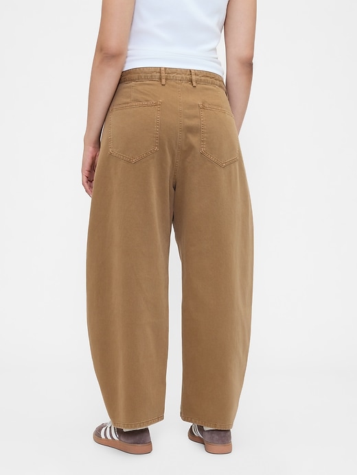 Image number 6 showing, Mid Rise Twill Barrel Pants