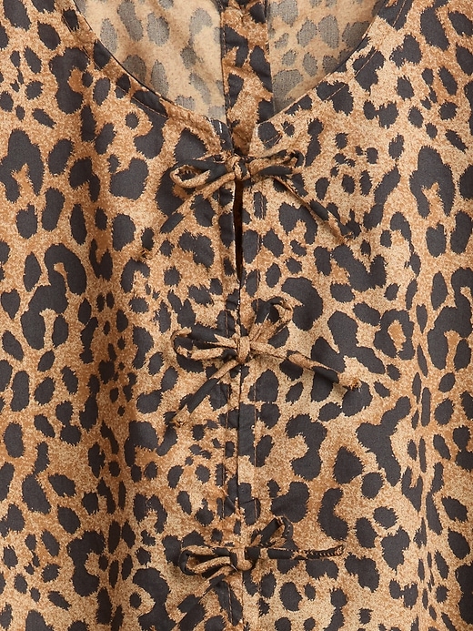 Image number 4 showing, Kids Poplin Puff-Sleeve Leopard Dress