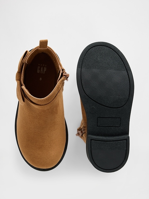 Image number 3 showing, Toddler Vegan Suede Bow Chelsea Boots