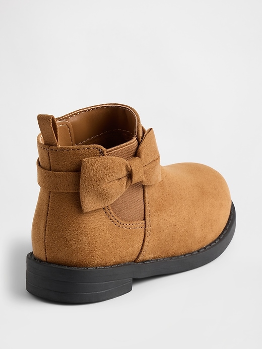 Image number 4 showing, Toddler Vegan Suede Bow Chelsea Boots