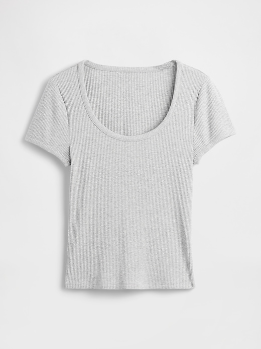 Image number 5 showing, Modern Compact Rib Scoop Crop T-Shirt