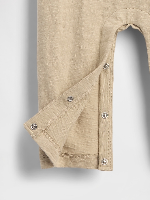 Image number 4 showing, Baby Organic Cotton Bear Pocket One-Piece