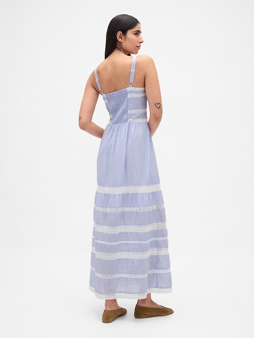 Image number 2 showing, Lace-Trim Maxi Dress
