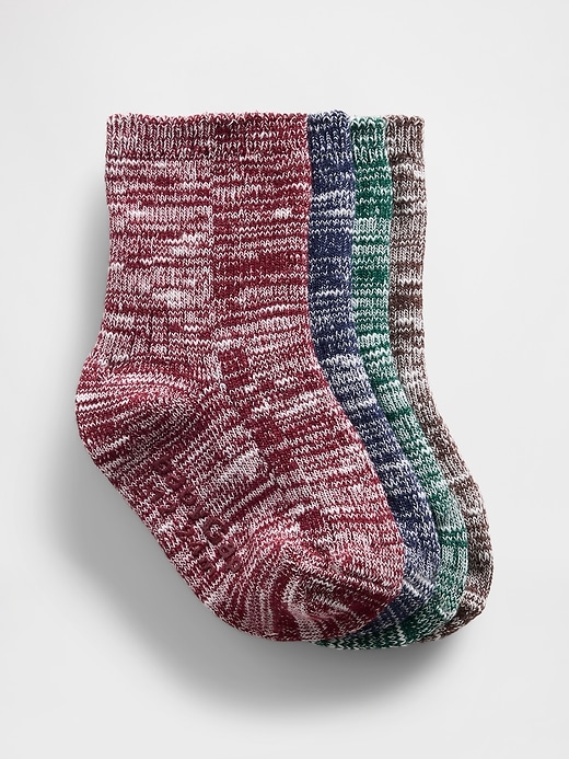Image number 1 showing, Baby & Toddler Marled Crew Socks (4-Pack)
