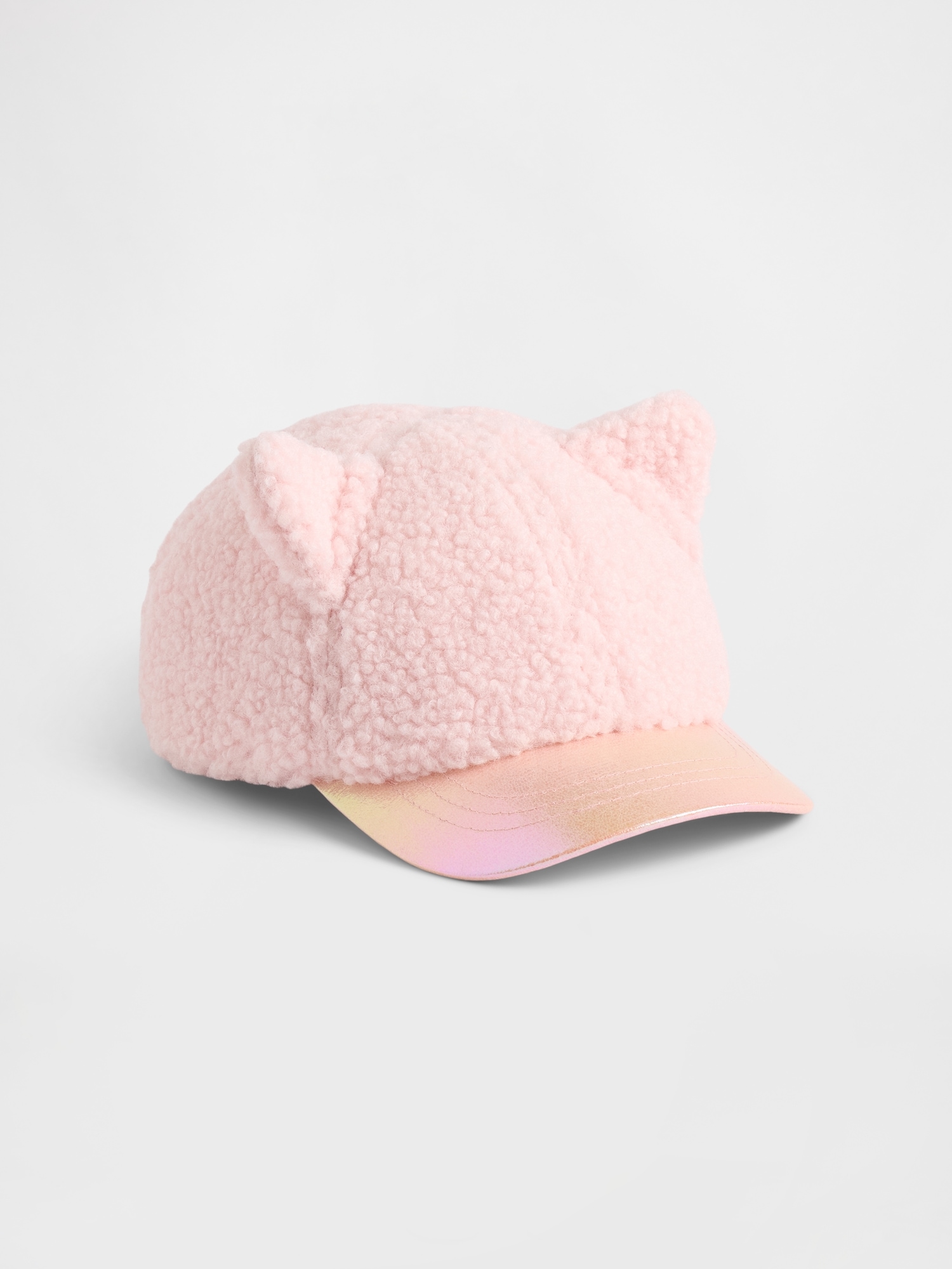 Toddler Sherpa & Metallic Cat Baseball Hat