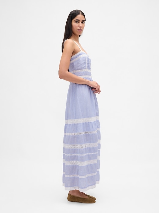 Image number 3 showing, Lace-Trim Maxi Dress