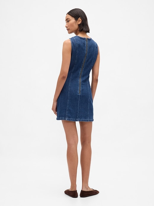 Image number 2 showing, Denim Mini Shift Dress