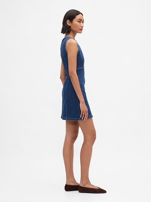 Image number 3 showing, Denim Mini Shift Dress