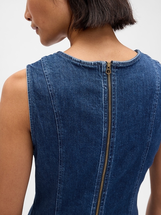 Image number 4 showing, Denim Mini Shift Dress