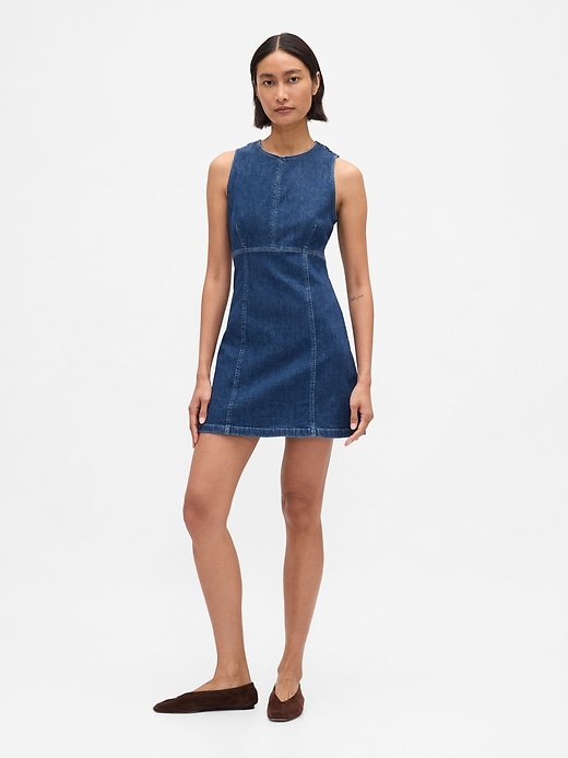 Image number 1 showing, Denim Mini Shift Dress