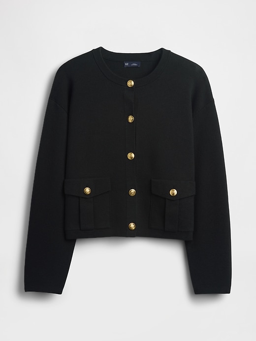 Image number 5 showing, Cotton-Blend Pocket Cardigan Sweater