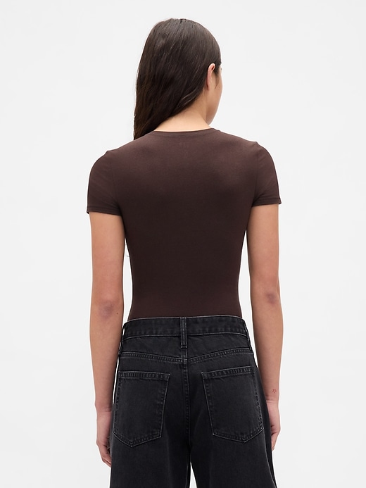 Image number 3 showing, CloseKnit Jersey T-Shirt Thong Bodysuit