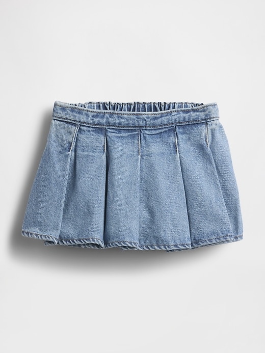 L'image numéro 2 présente Jupe-short à plis en denim pour Toute-petite