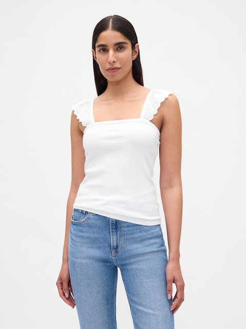 Modern Rib Flutter Tank Top