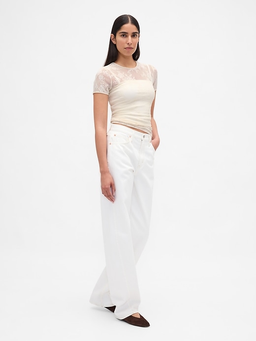 Image number 2 showing, Floral Lace Mesh Top