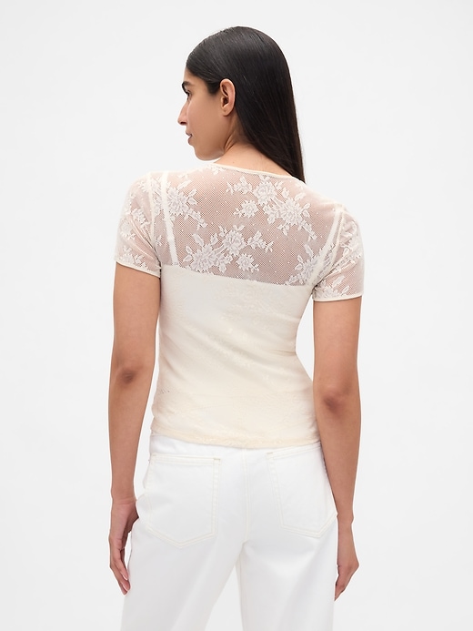 Image number 3 showing, Floral Lace Mesh Top