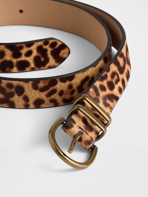 Image number 3 showing, Leopard Calf Hair Belt