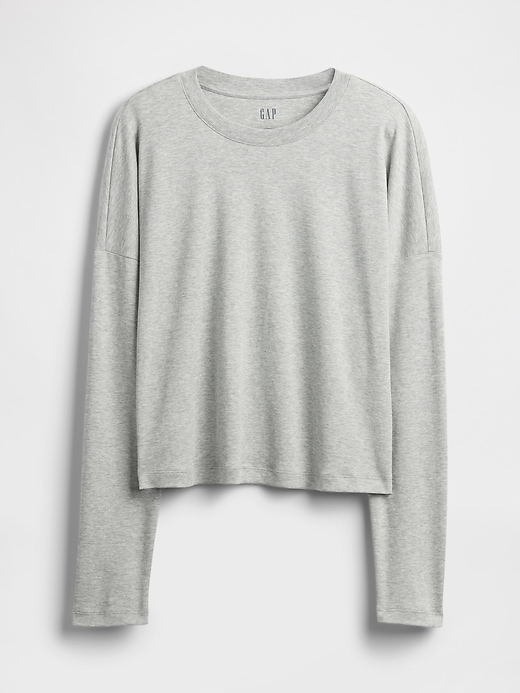 Image number 5 showing, Supima® Cotton Oversized Crop T-Shirt
