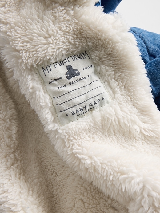 Image number 3 showing, Baby Quilted Denim Cozy One-Piece