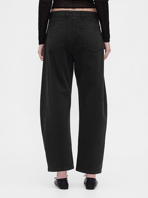 Image number 4 showing, Mid Rise Twill Barrel Pants