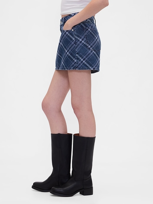 Image number 3 showing, Plaid Denim Mini Skirt