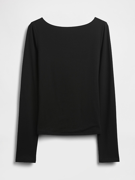 Image number 5 showing, CloseKnit Jersey Boatneck Open-Back T-Shirt