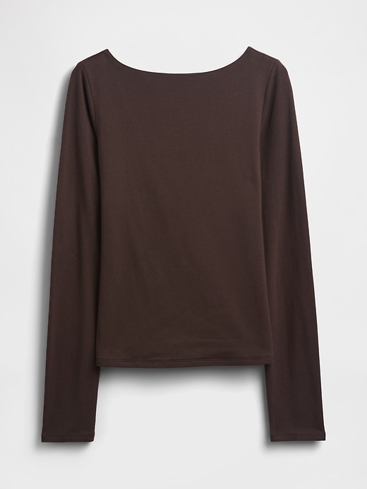 Image number 5 showing, CloseKnit Jersey Boatneck Open-Back T-Shirt
