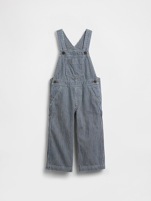 Image number 1 showing, Baby & Toddler Denim Stripe Baggy Overalls