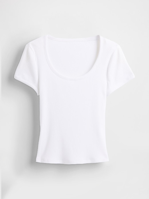Image number 5 showing, Modern Compact Rib Scoop Crop T-Shirt