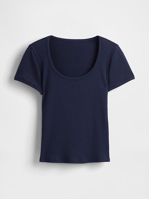 Image number 5 showing, Modern Compact Rib Scoop Crop T-Shirt