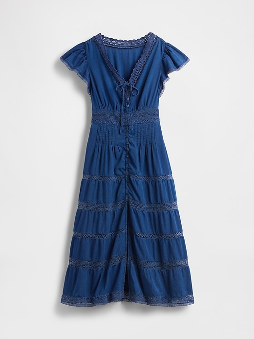 Image number 5 showing, Lace-Trim Midi Dress