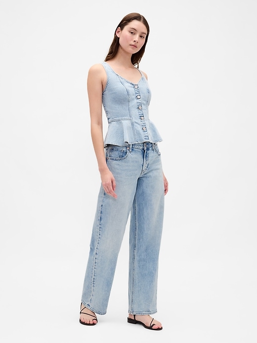 Image number 5 showing, Denim Peplum Tank Top