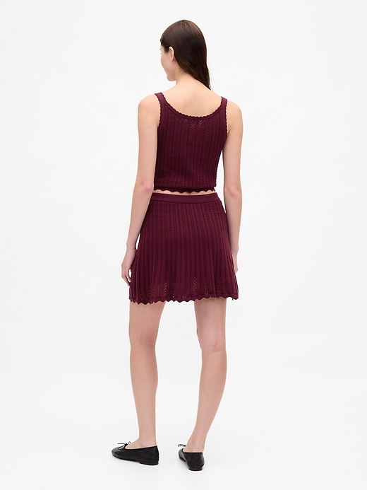 Image number 2 showing, 100% Cotton Pointelle Mini Skirt