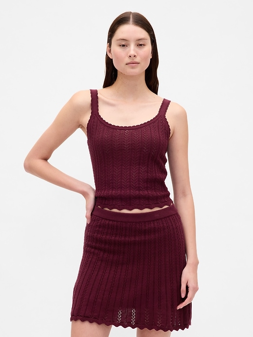 Image number 1 showing, 100% Cotton Pointelle Tank Top