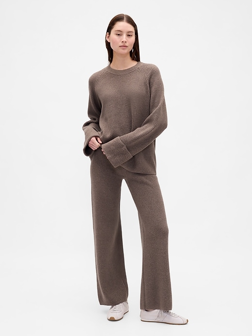 Image number 1 showing, CashSoft Shaker-Stitch Sweater Pants
